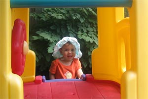 Wondering why grampa isn't wearing any sun screen at her birthday party.